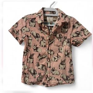 Adorable Pink Bunny Button Down Shirt